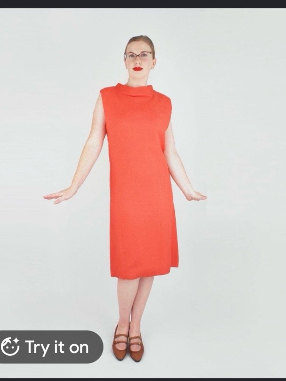 Alex Marie Coral Sleeveless Midi Shift Dress